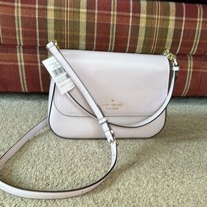 Kate Spade Staci Saffiano leather flap purse. Lilac moon color
